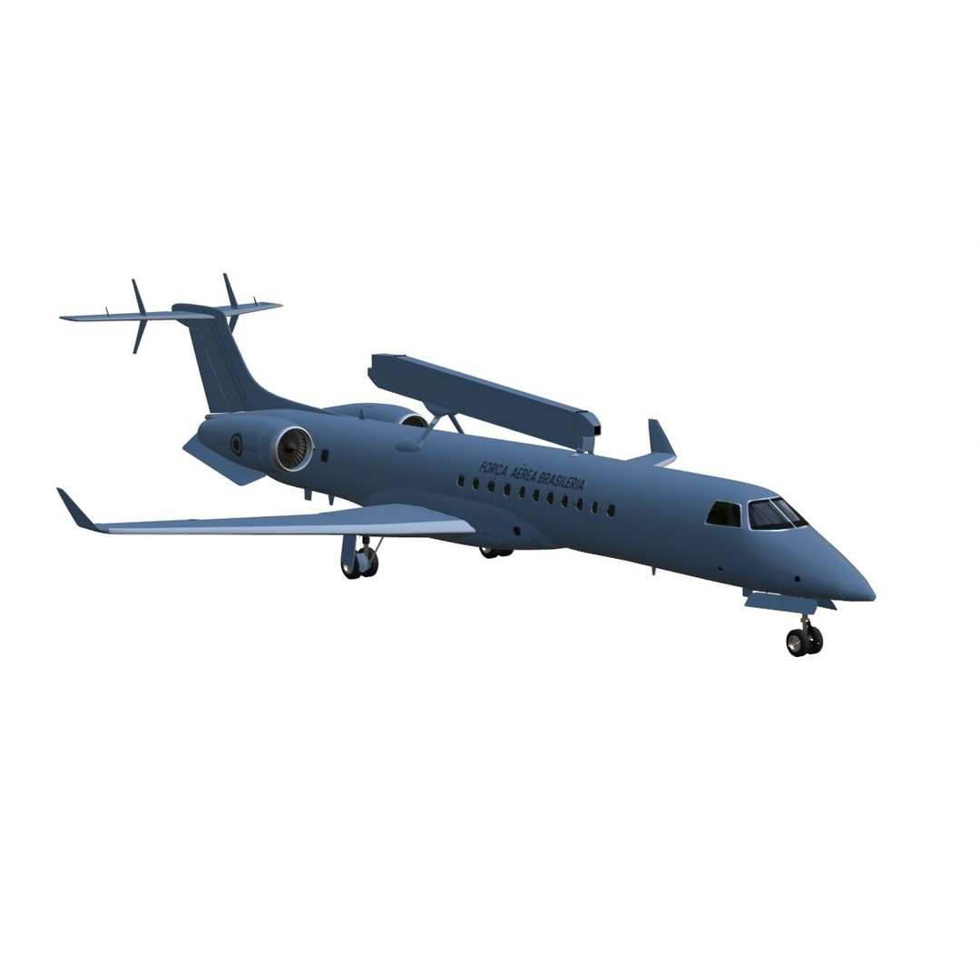Embraer R-99 3D Model – Low Poly Military Aircraft, FBX & OBJ Formats - View 19