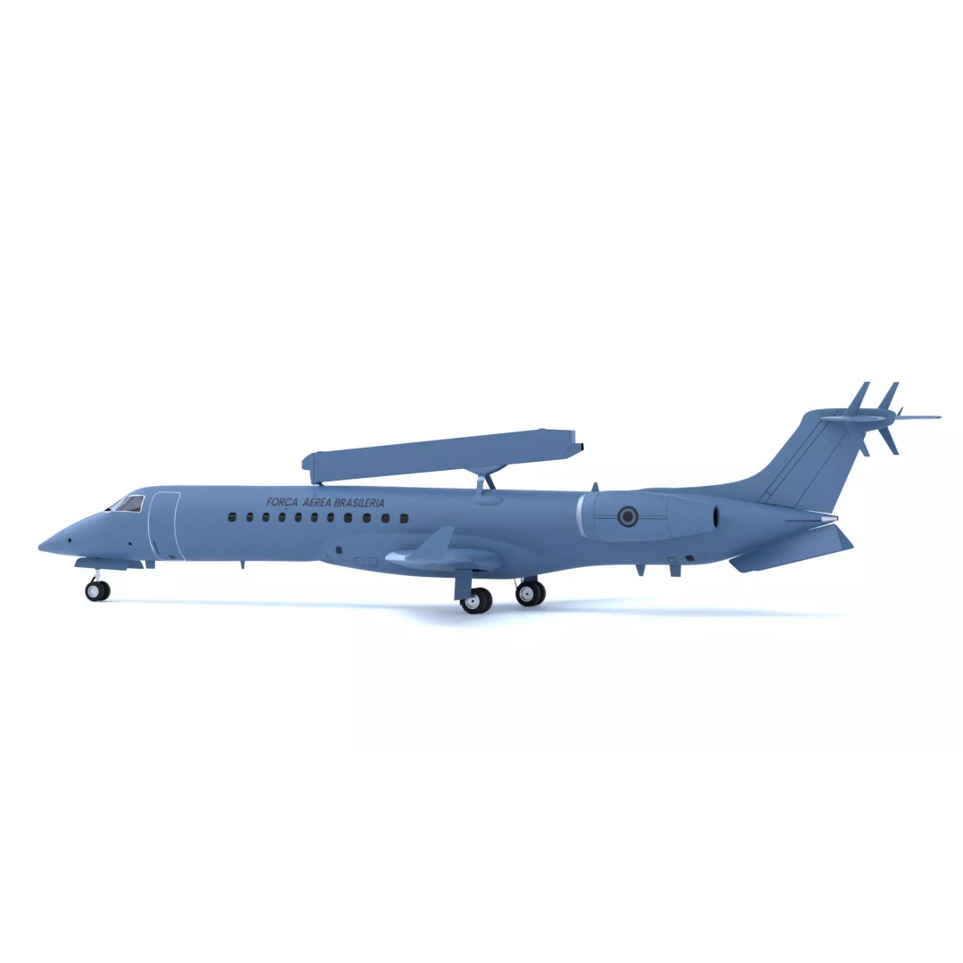 Embraer R-99 3D Model – Low Poly Military Aircraft, FBX & OBJ Formats - View 2