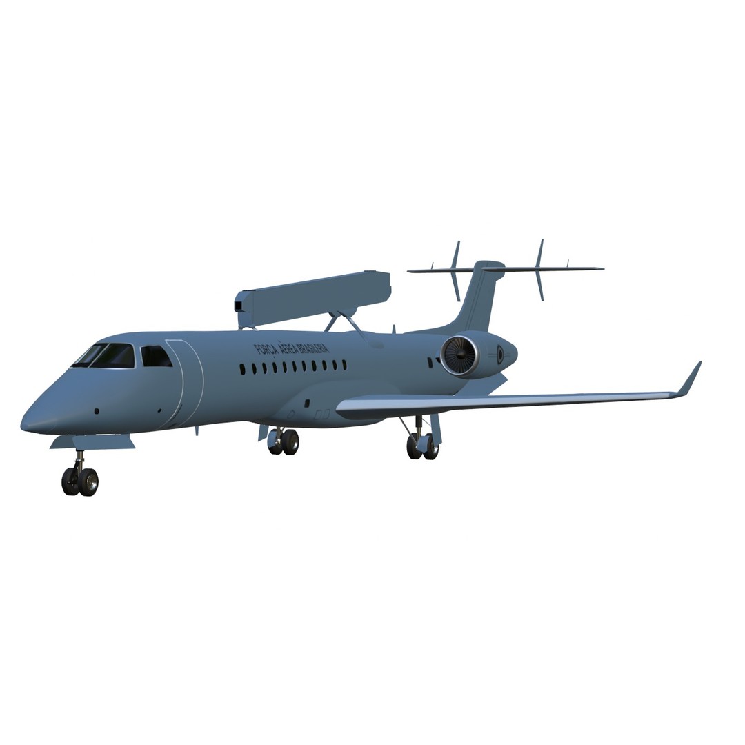 Embraer R-99 3D Model – Low Poly Military Aircraft, FBX & OBJ Formats - View 20