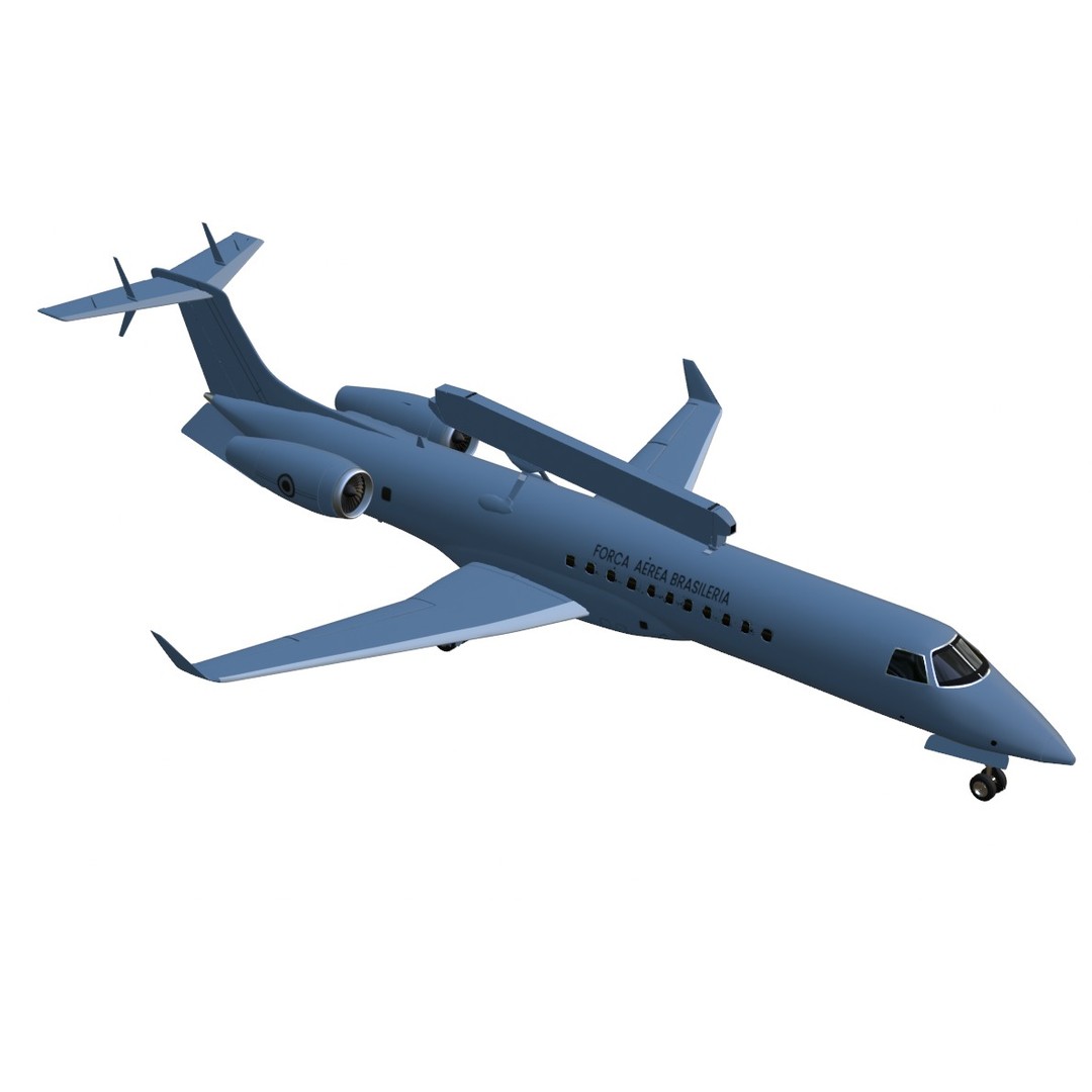 Embraer R-99 3D Model – Low Poly Military Aircraft, FBX & OBJ Formats - View 21