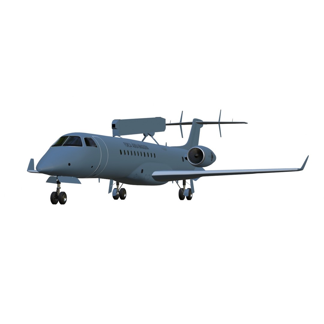 Embraer R-99 3D Model – Low Poly Military Aircraft, FBX & OBJ Formats - View 22