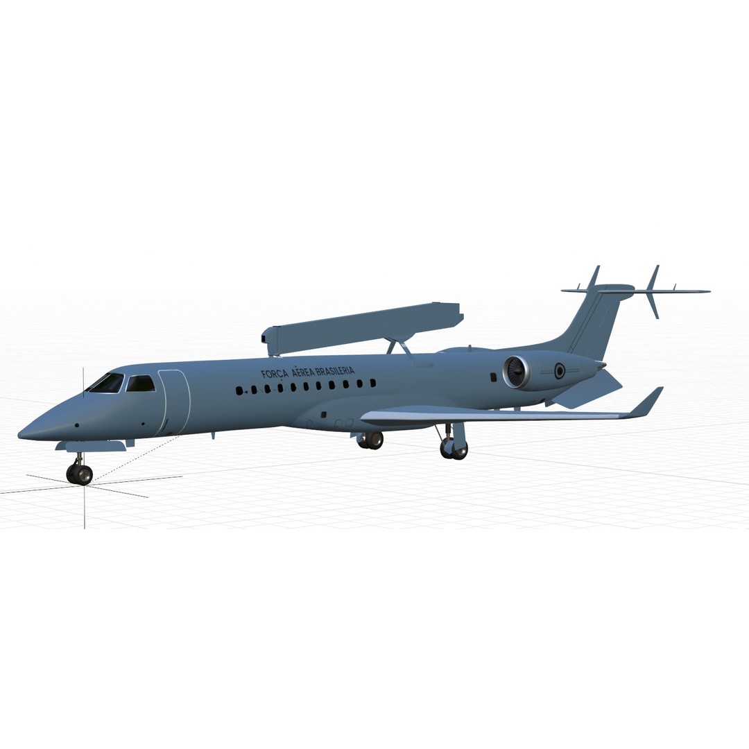 Embraer R-99 3D Model – Low Poly Military Aircraft, FBX & OBJ Formats - View 23