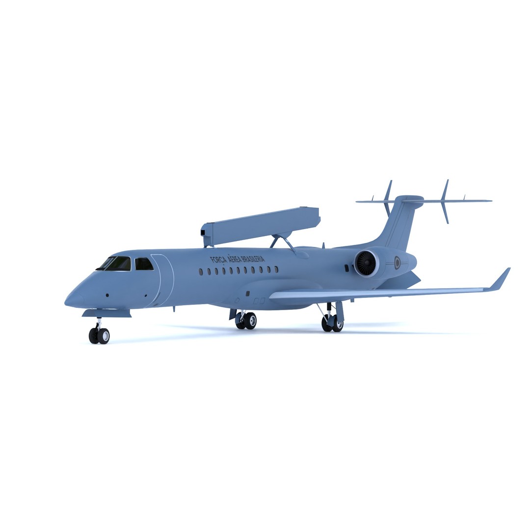 Embraer R-99 3D Model – Low Poly Military Aircraft, FBX & OBJ Formats - View 3