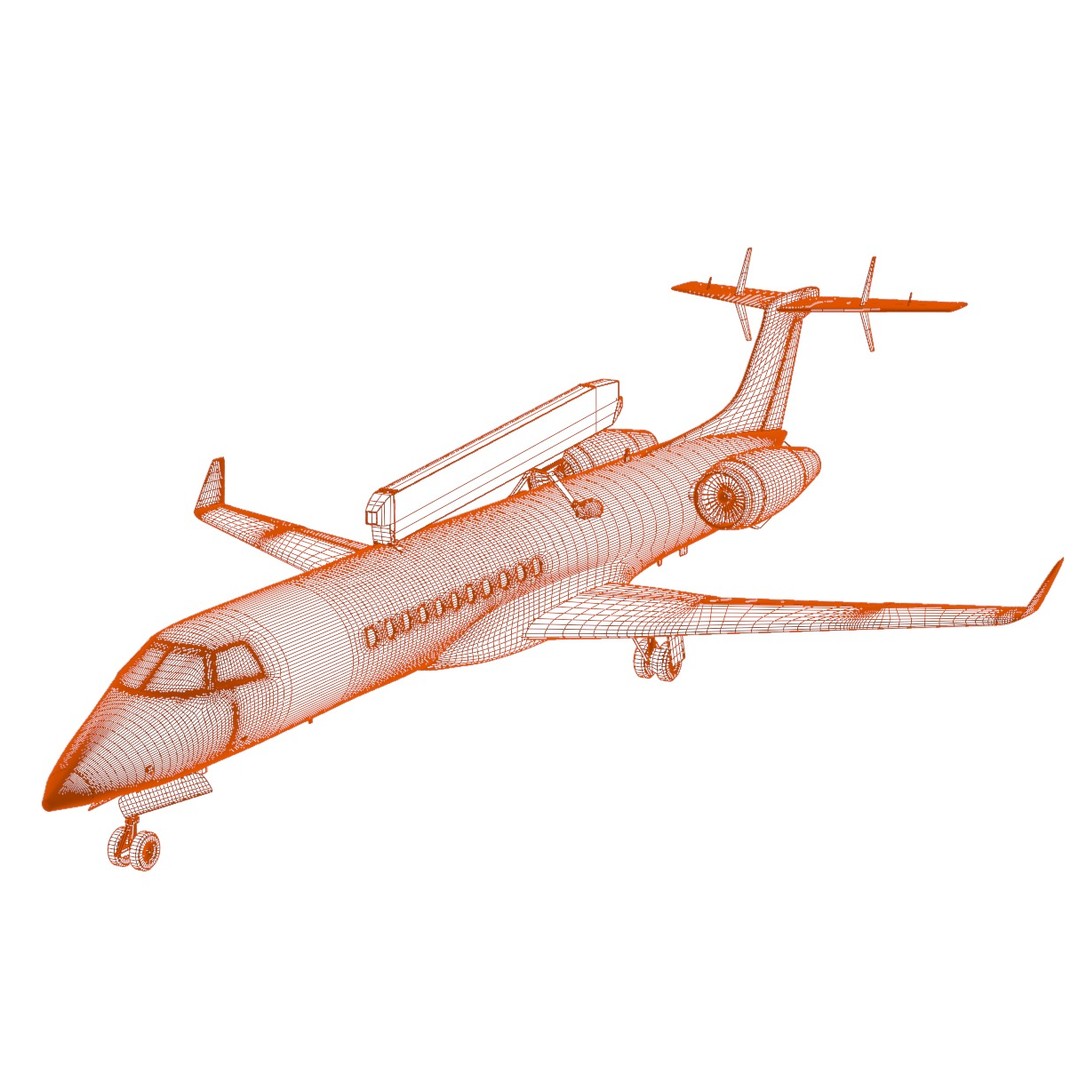Embraer R-99 3D Model – Low Poly Military Aircraft, FBX & OBJ Formats - View 30