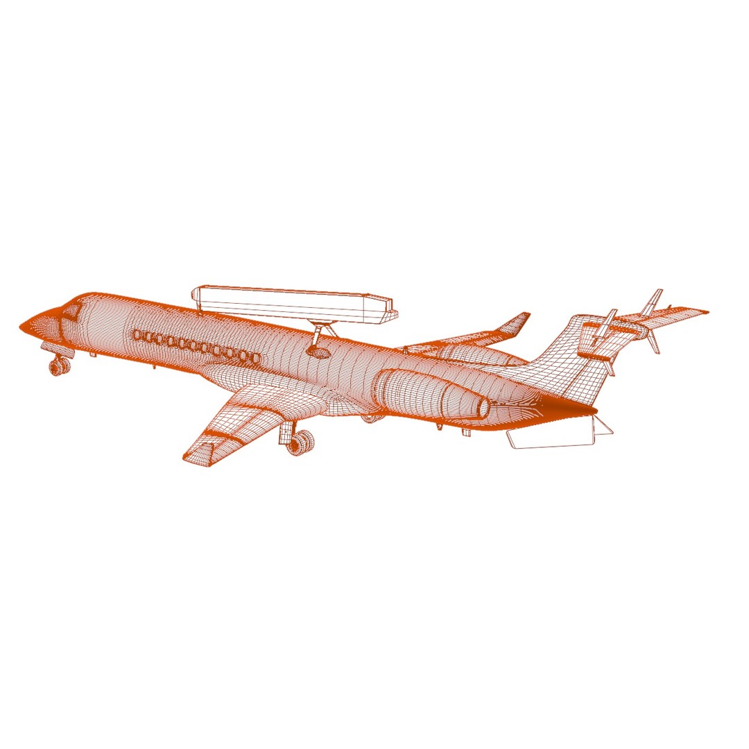Embraer R-99 3D Model – Low Poly Military Aircraft, FBX & OBJ Formats - View 32