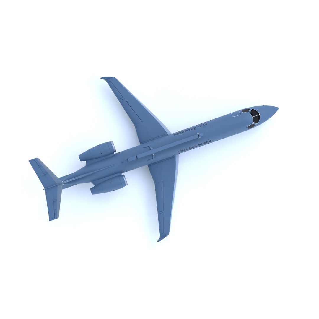Embraer R-99 3D Model – Low Poly Military Aircraft, FBX & OBJ Formats - View 5