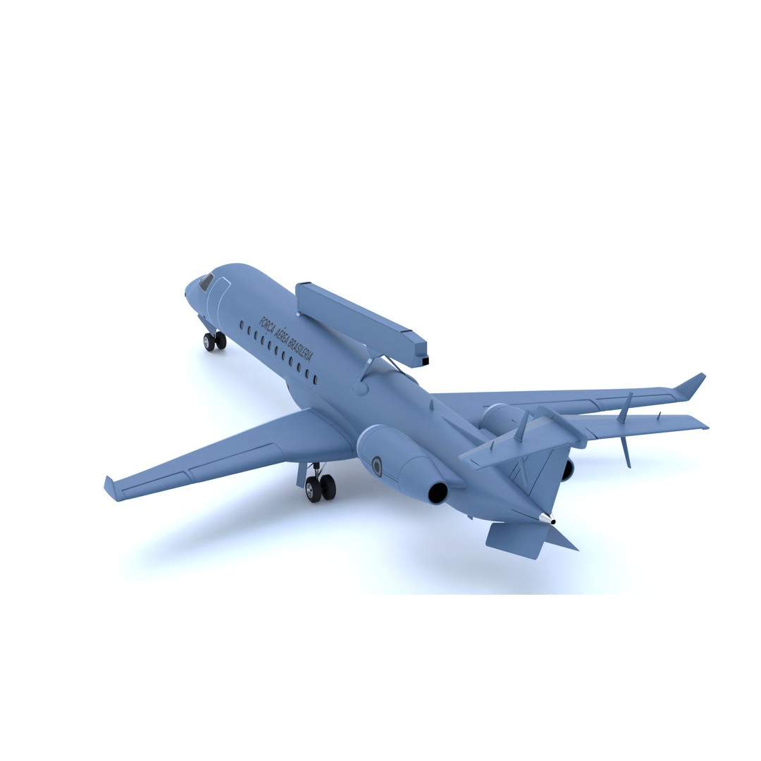 Embraer R-99 3D Model – Low Poly Military Aircraft, FBX & OBJ Formats - View 6