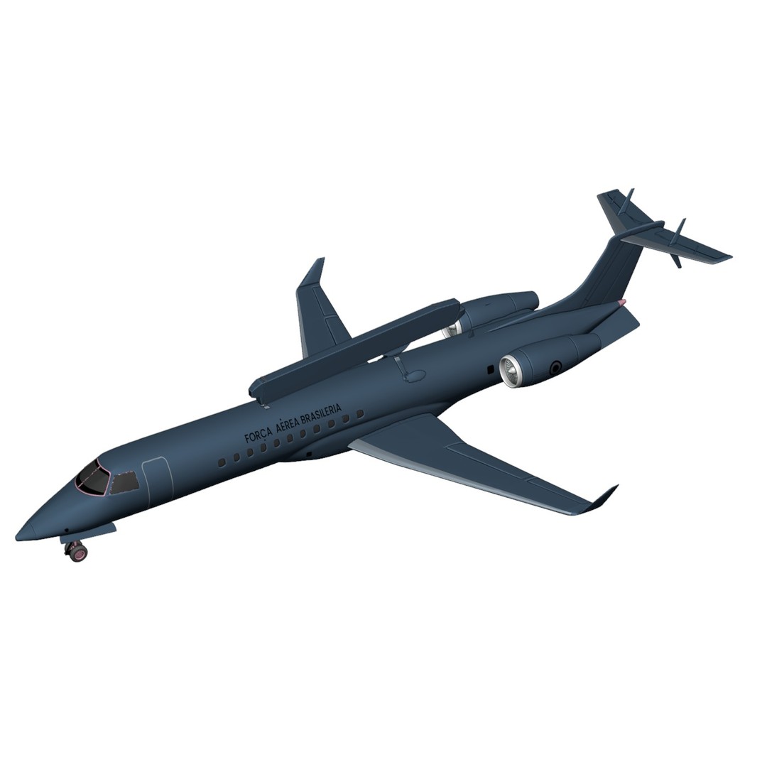 Embraer R-99 3D Model – Low Poly Military Aircraft, FBX & OBJ Formats - View 8