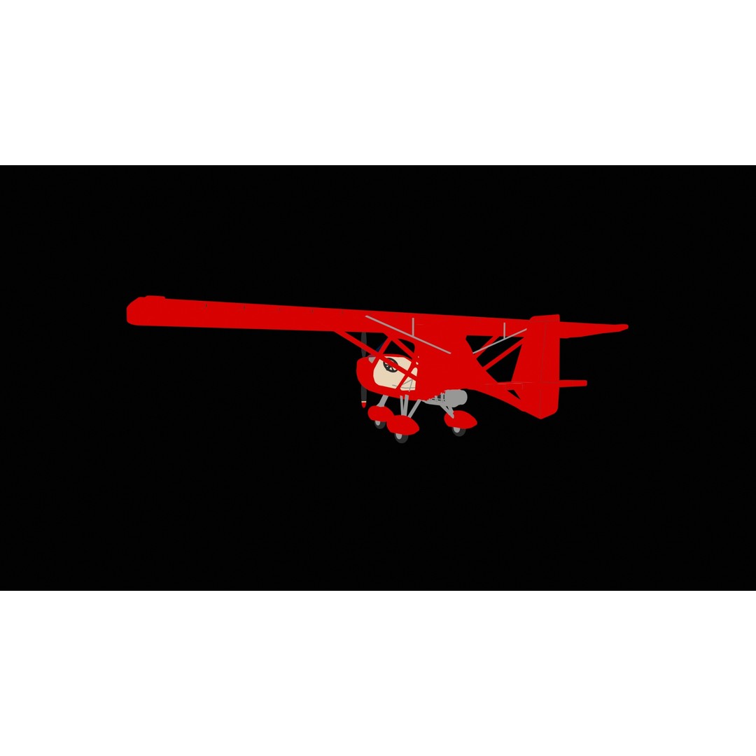 Ultralight Aircraft 3D Model – Low Poly Civilian Aircraft, FBX - View 10