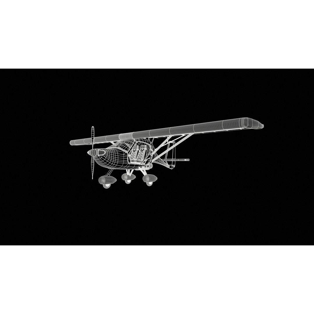 Ultralight Aircraft 3D Model – Low Poly Civilian Aircraft, FBX - View 3