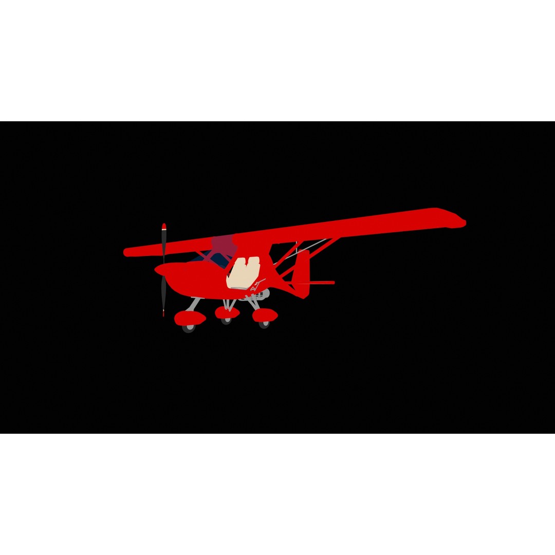 Ultralight Aircraft 3D Model – Low Poly Civilian Aircraft, FBX - View 4