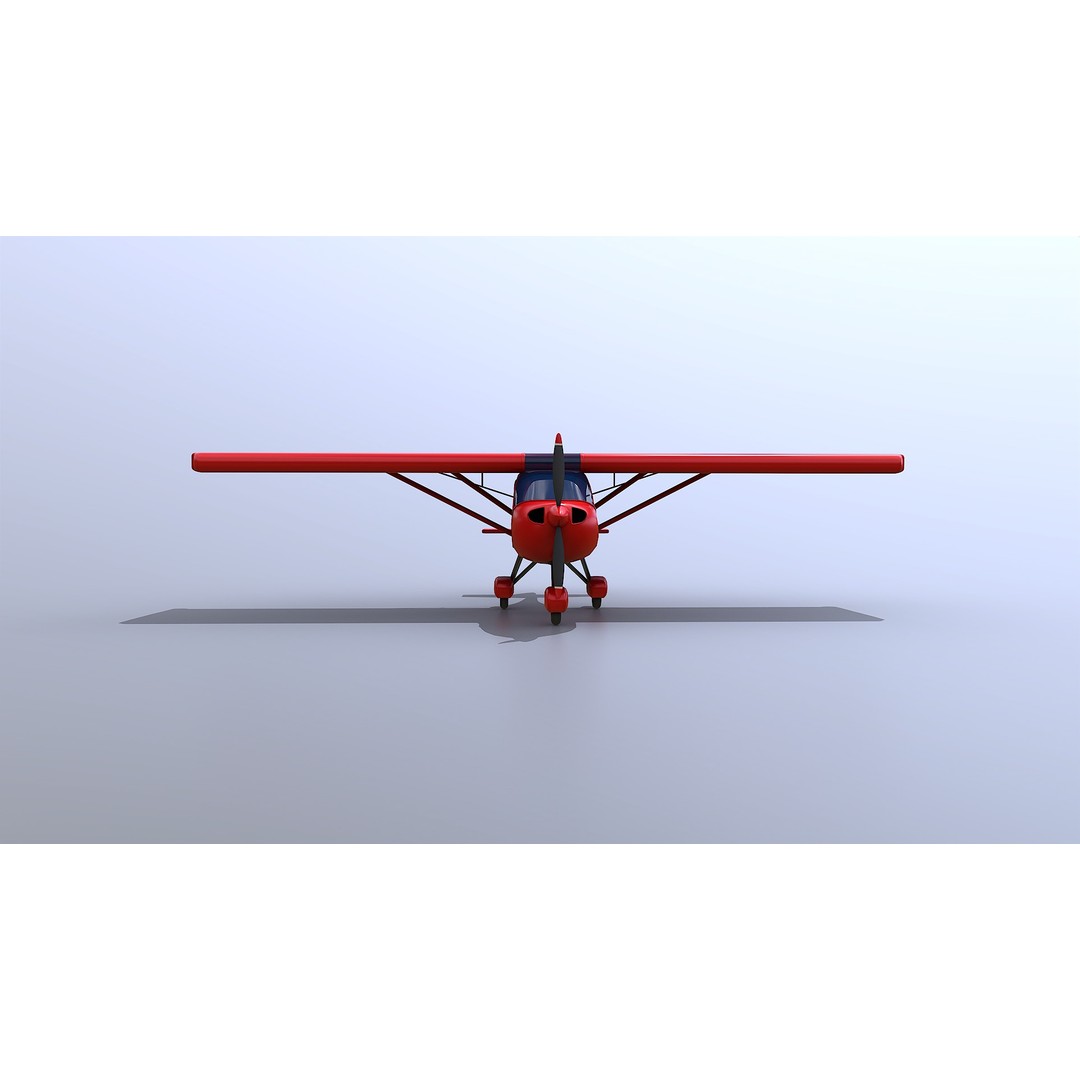 Ultralight Aircraft 3D Model – Low Poly Civilian Aircraft, FBX - View 5