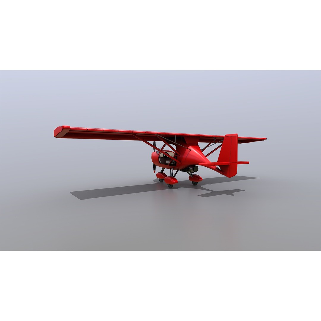 Ultralight Aircraft 3D Model – Low Poly Civilian Aircraft, FBX - View 8