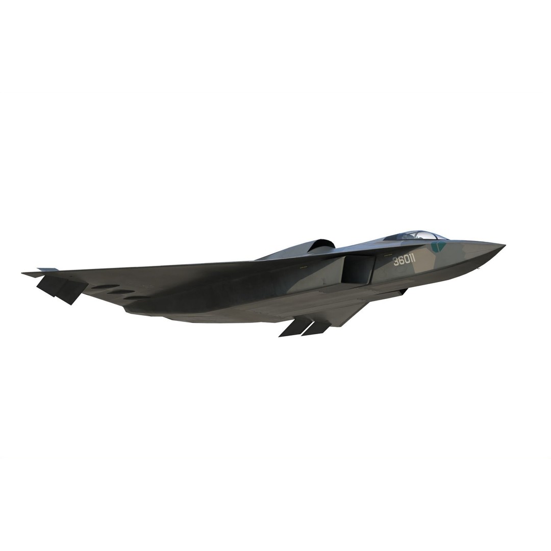 Chengdu J-36 3D Model – Military Aircraft, PBR Textures, FBX - View 10