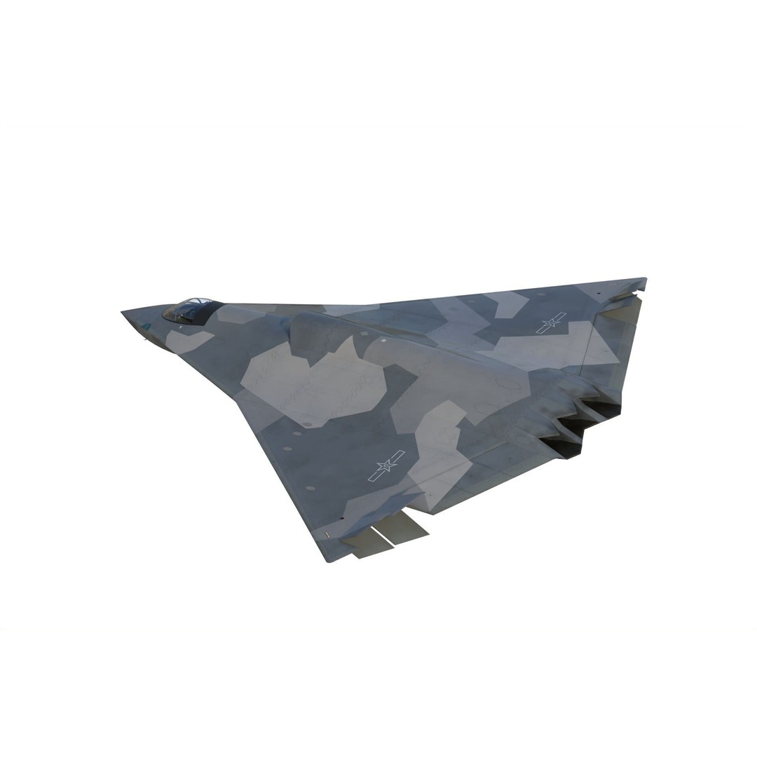Chengdu J-36 3D Model – Military Aircraft, PBR Textures, FBX - View 13