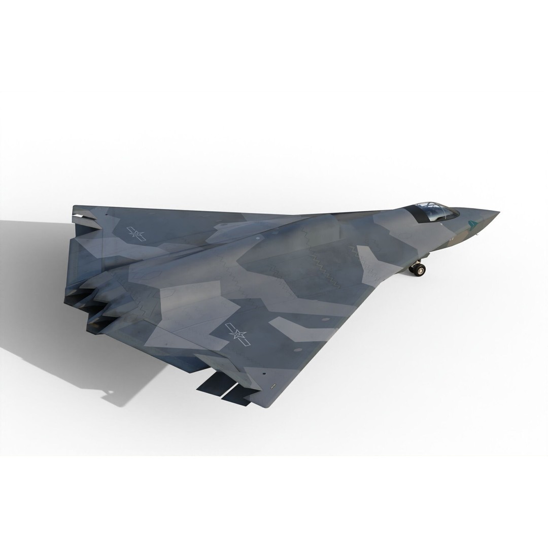 Chengdu J-36 3D Model – Military Aircraft, PBR Textures, FBX - View 16