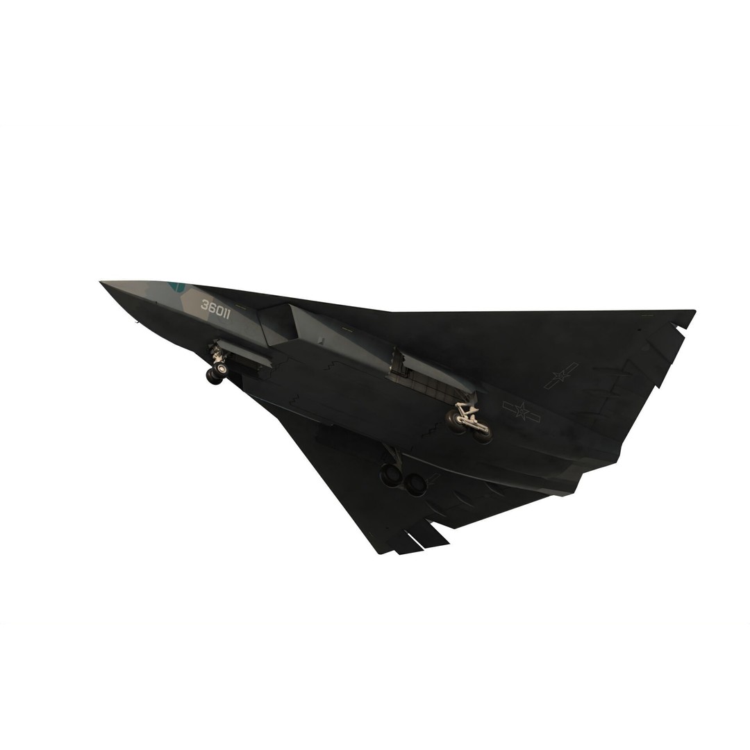 Chengdu J-36 3D Model – Military Aircraft, PBR Textures, FBX - View 20
