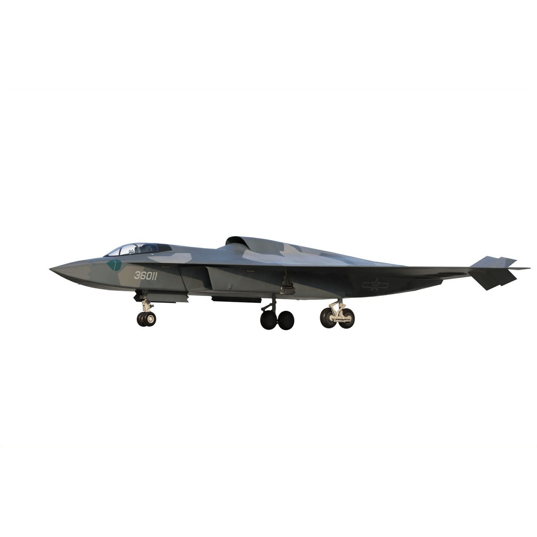 Chengdu J-36 3D Model – Military Aircraft, PBR Textures, FBX - View 21