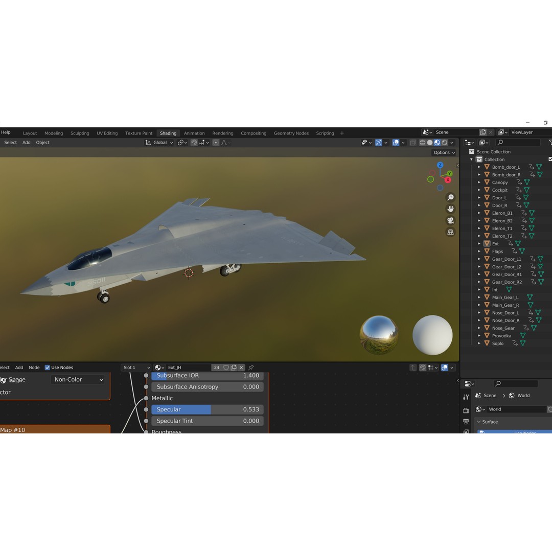 Chengdu J-36 3D Model – Military Aircraft, PBR Textures, FBX - View 23