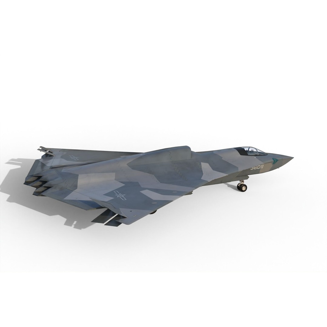 Chengdu J-36 3D Model – Military Aircraft, PBR Textures, FBX - View 7
