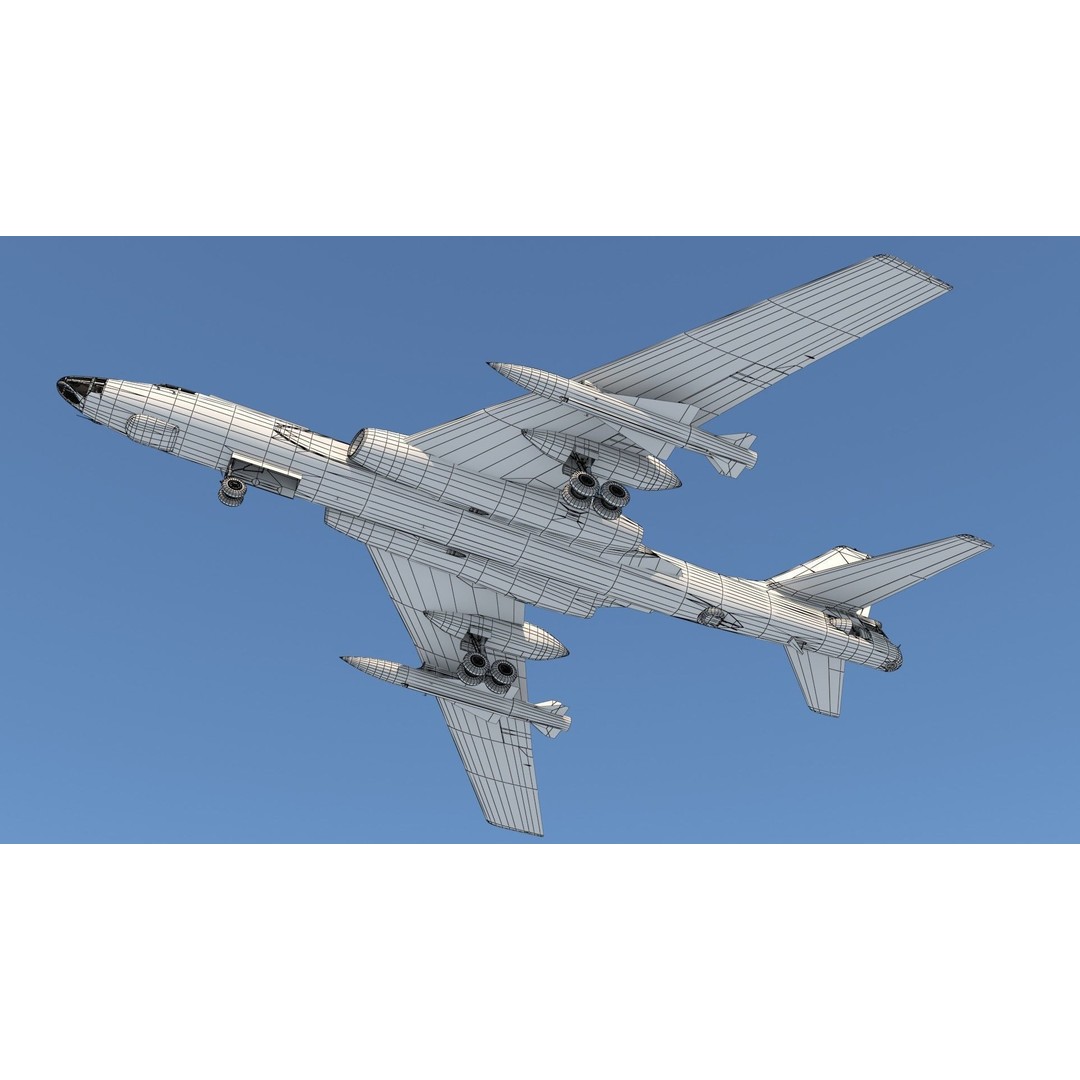Tu-16 Badger 3D Model – Military Aircraft, Game-Ready FBX