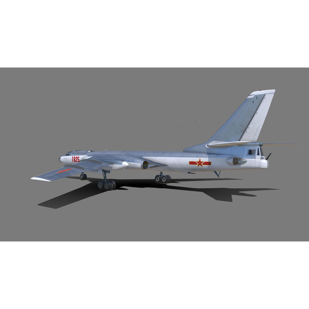 Tu-16 Badger 3D Model – Military Aircraft, Game-Ready FBX - View 13