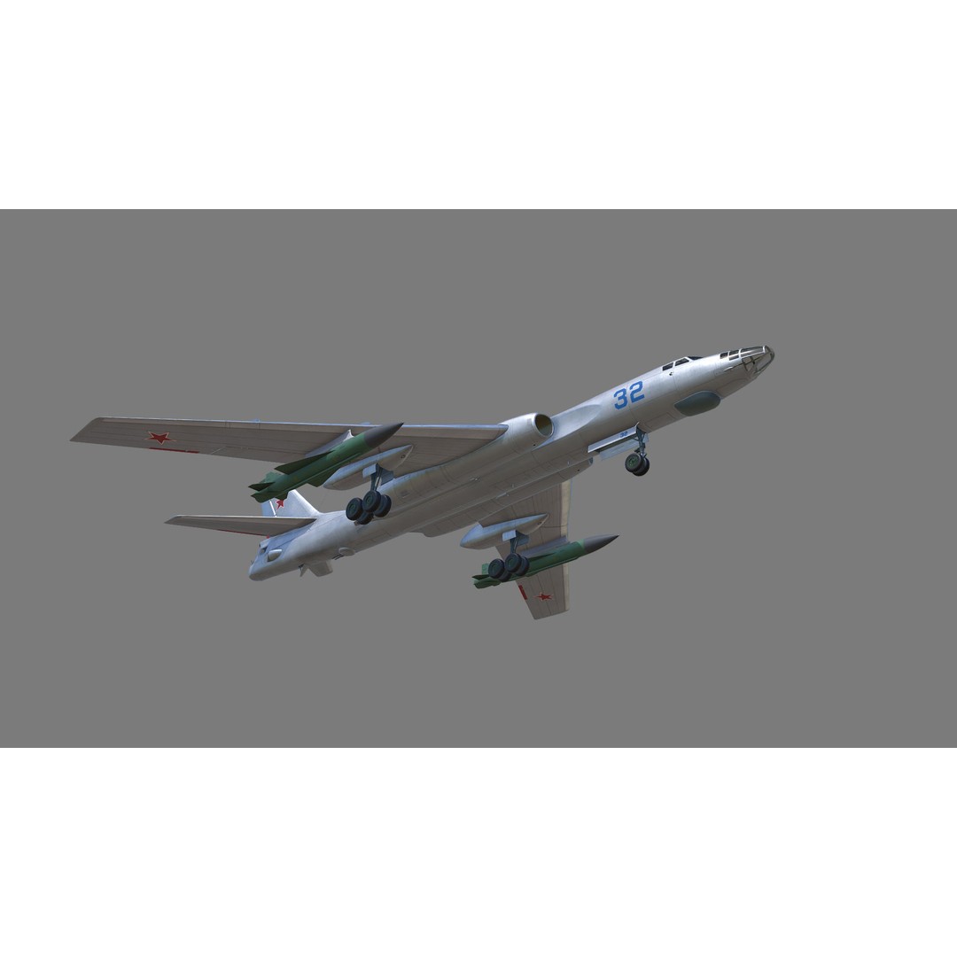 Tu-16 Badger 3D Model – Military Aircraft, Game-Ready FBX - View 15