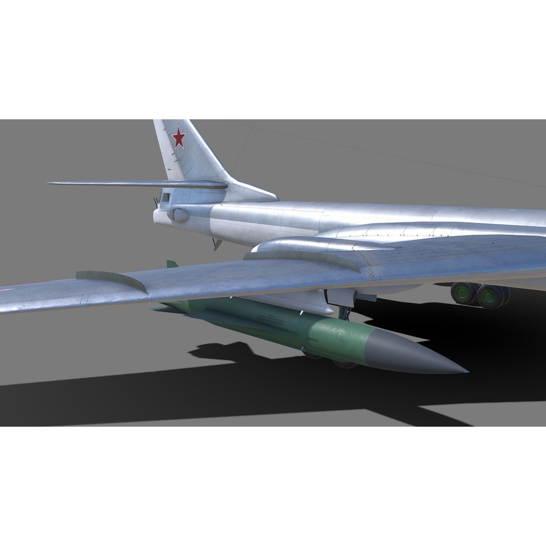 Tu-16 Badger 3D Model – Military Aircraft, Game-Ready FBX - View 16