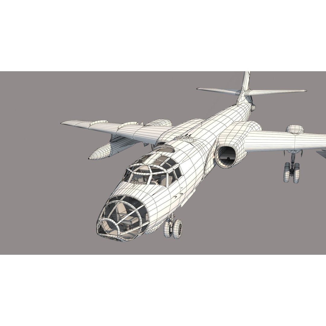 Tu-16 Badger 3D Model – Military Aircraft, Game-Ready FBX - View 21