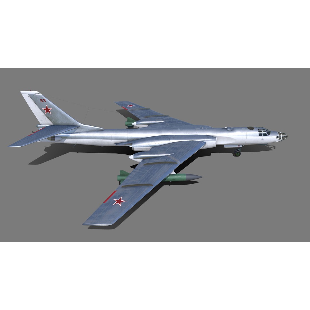 Tu-16 Badger 3D Model – Military Aircraft, Game-Ready FBX - View 5