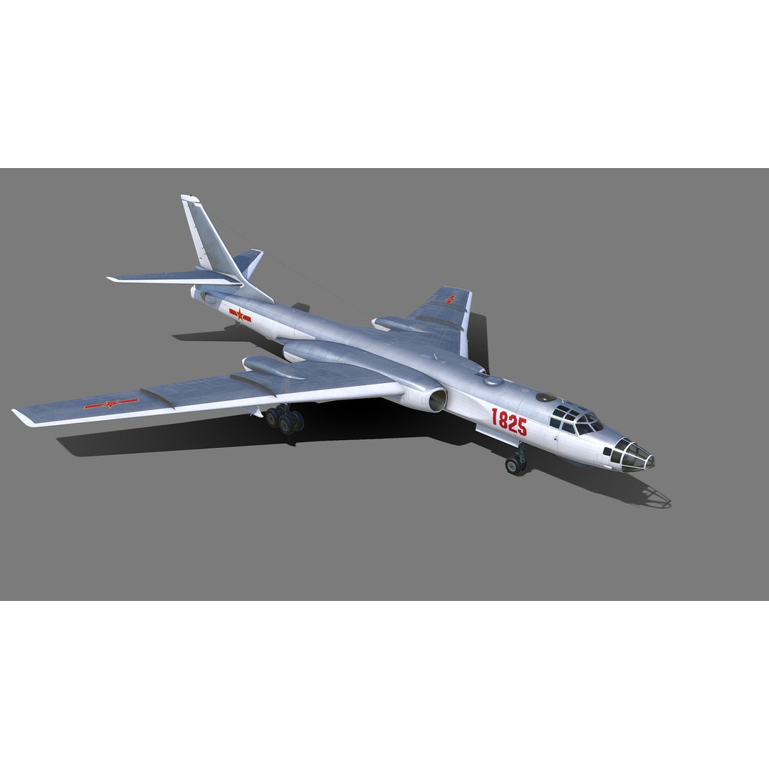 Tu-16 Badger 3D Model – Military Aircraft, Game-Ready FBX - View 6