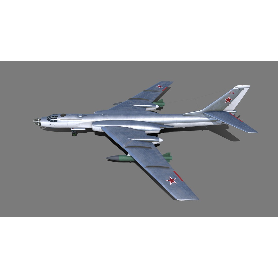 Tu-16 Badger 3D Model – Military Aircraft, Game-Ready FBX - View 9