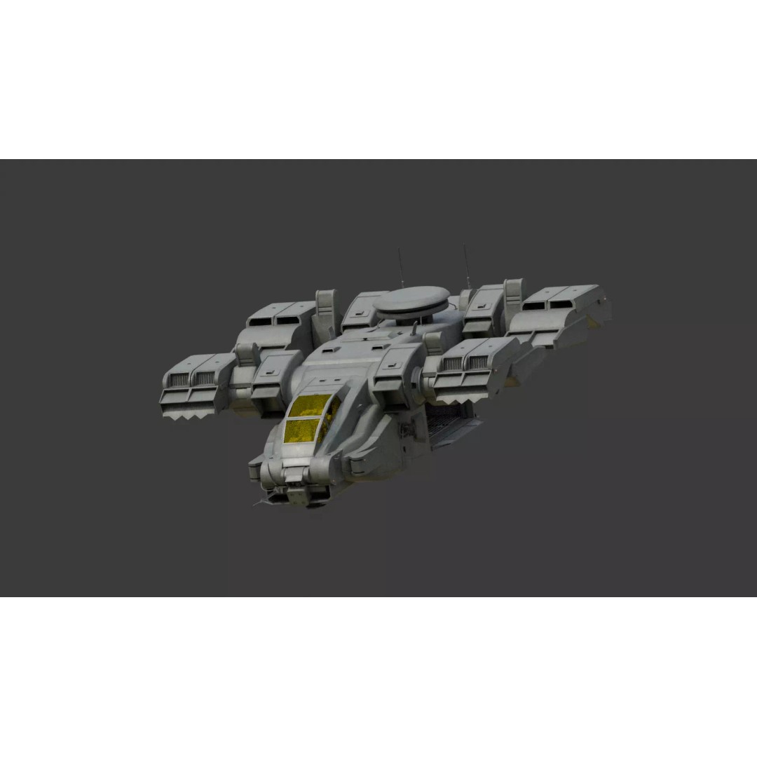 AGDV-37H VTOL 3D Model – Low Poly Game Ready Transport, FBX - View 2