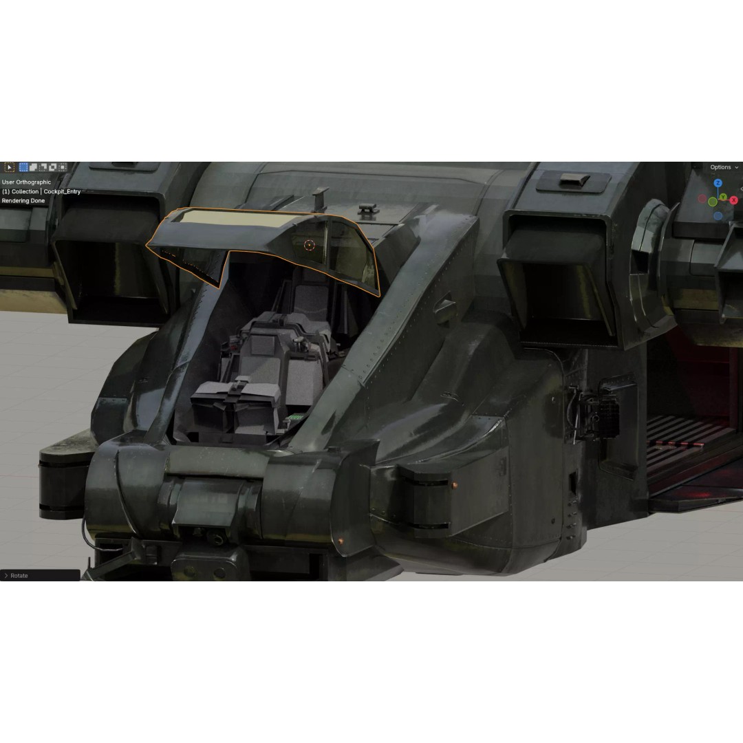 AGDV-37H VTOL 3D Model – Low Poly Game Ready Transport, FBX - View 4