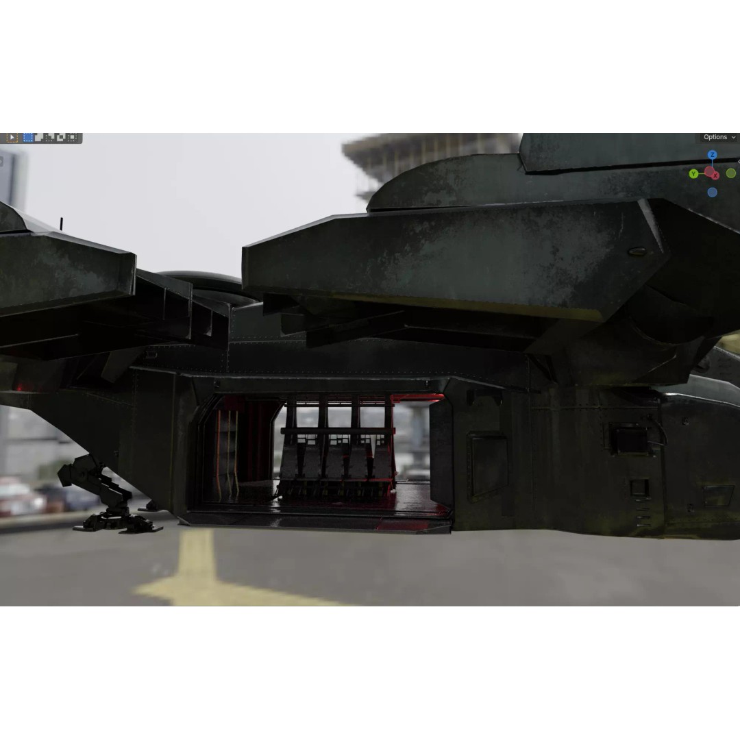 AGDV-37H VTOL 3D Model – Low Poly Game Ready Transport, FBX - View 9