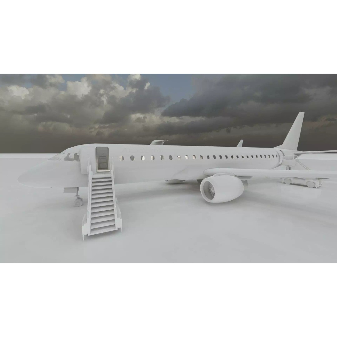 Embraer 190 & e-195 3D Model – Detailed Aircraft with Interior, Lumion Ready - View 39