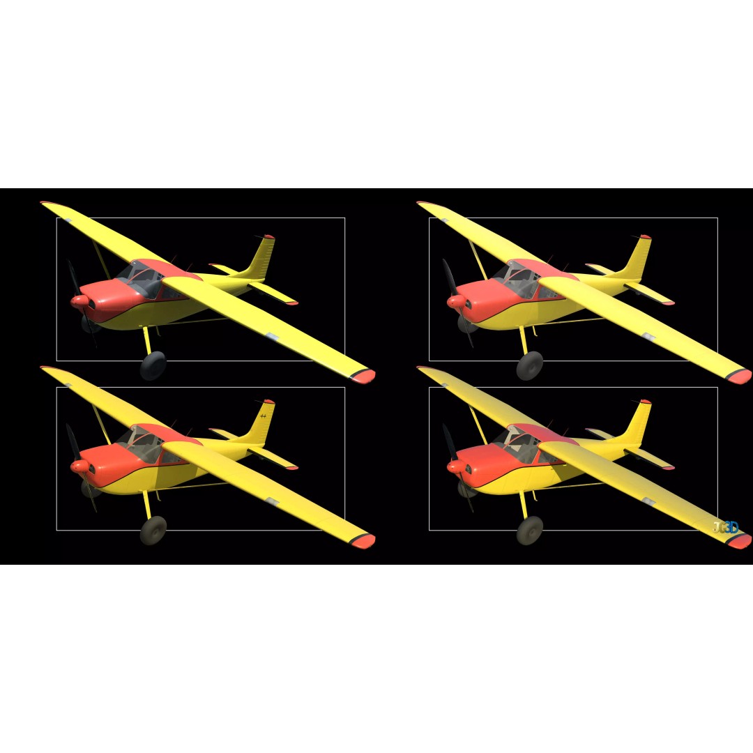 Bush Plane 3D Model – Low Poly Game Ready Aircraft, FBX, Blender - View 15
