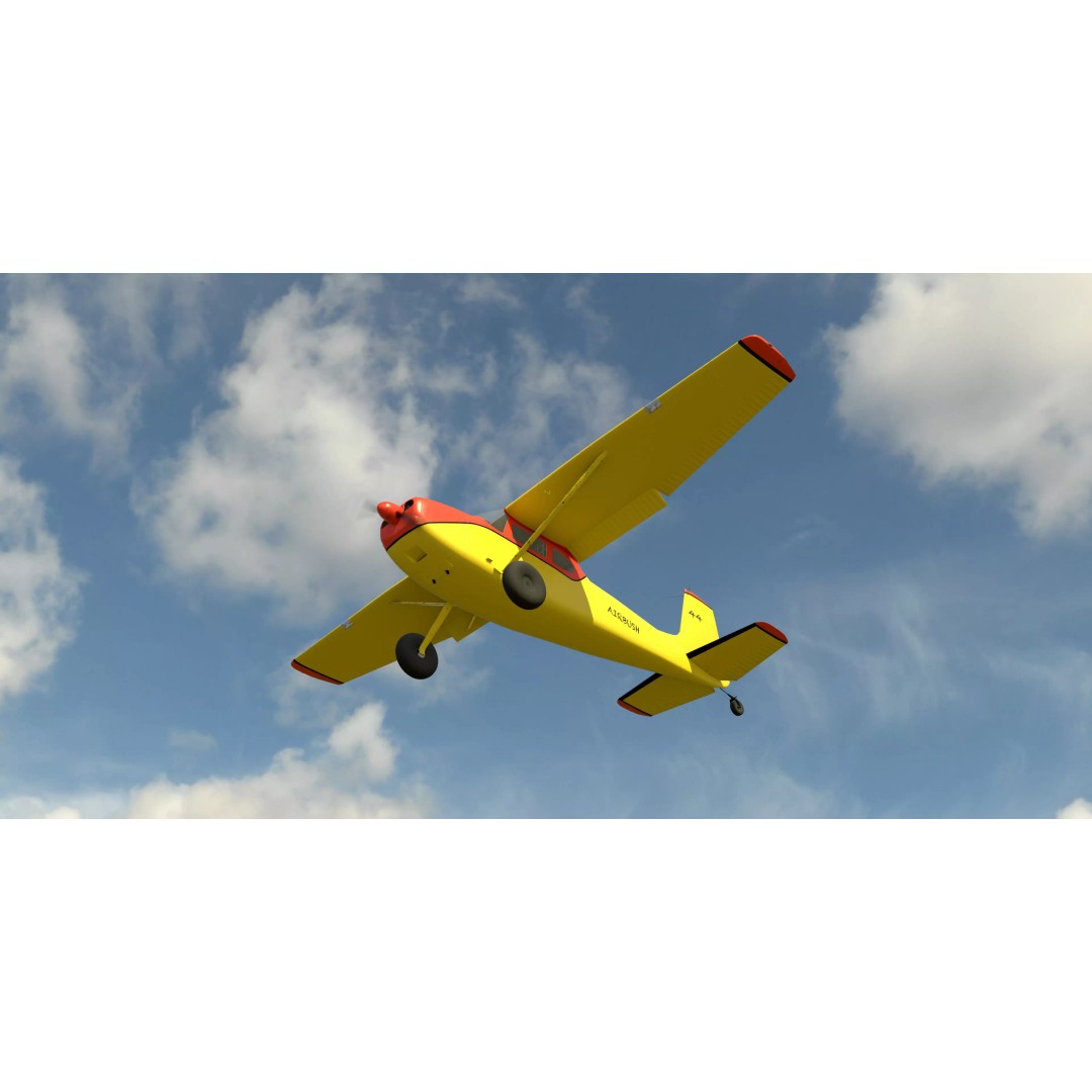 Bush Plane 3D Model – Low Poly Game Ready Aircraft, FBX, Blender - View 3