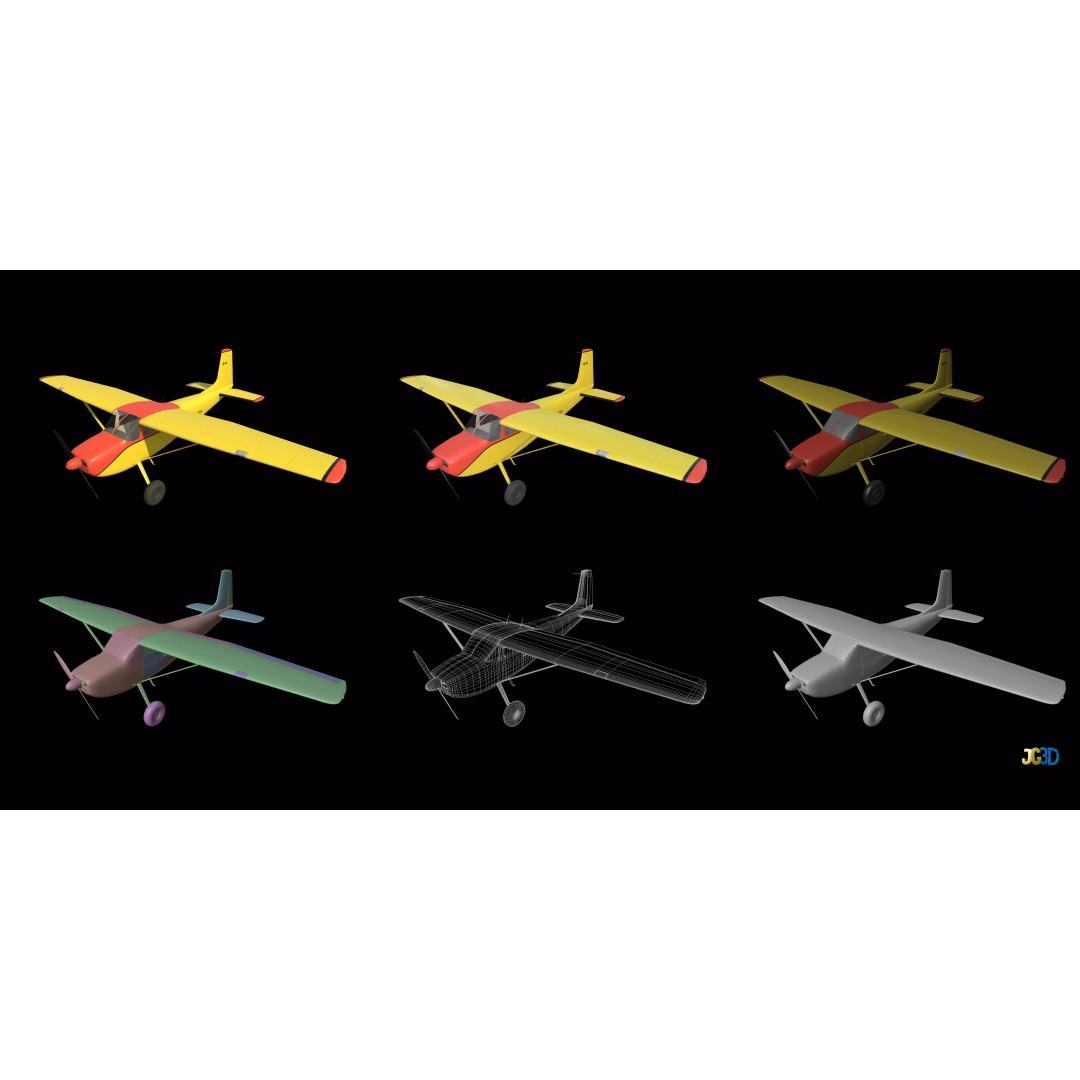 Bush Plane 3D Model – Low Poly Game Ready Aircraft, FBX, Blender - View 8