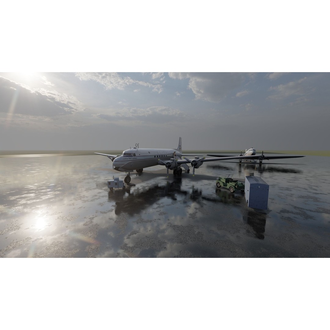 Douglas DC-3 and DC-4 3D Model – High Poly Aircraft with Interior, FBX/OBJ - View 10