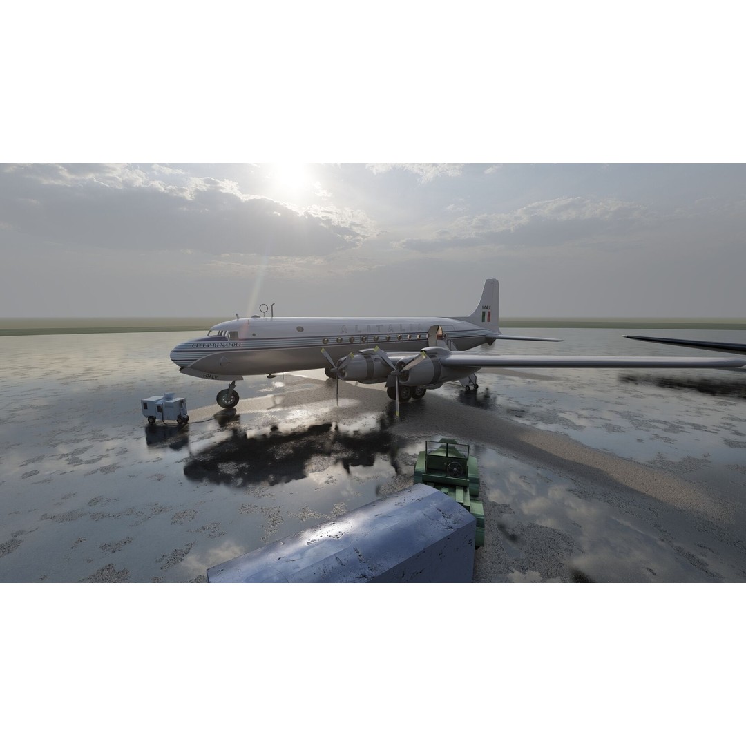 Douglas DC-3 and DC-4 3D Model – High Poly Aircraft with Interior, FBX/OBJ - View 11
