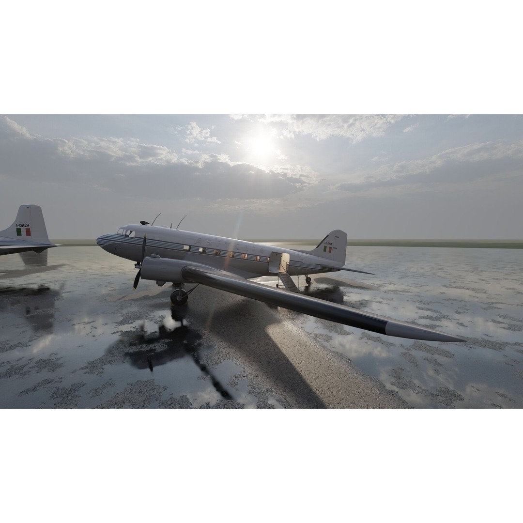 Douglas DC-3 and DC-4 3D Model – High Poly Aircraft with Interior, FBX/OBJ - View 13