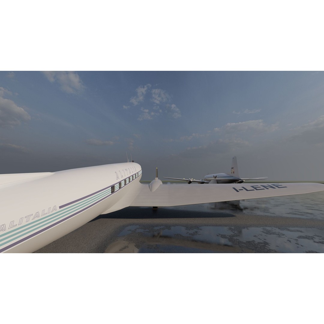 Douglas DC-3 and DC-4 3D Model – High Poly Aircraft with Interior, FBX/OBJ - View 15