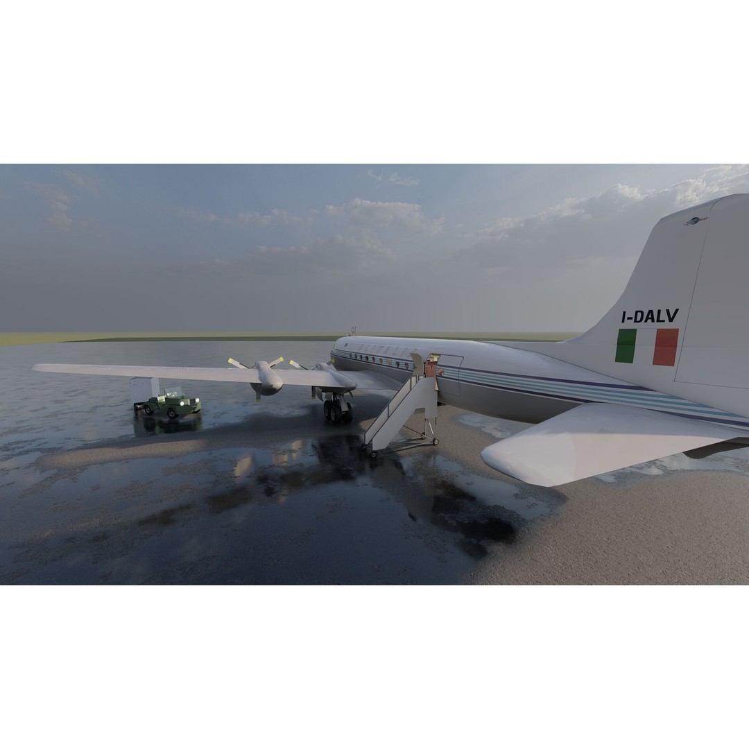 Douglas DC-3 and DC-4 3D Model – High Poly Aircraft with Interior, FBX/OBJ - View 16