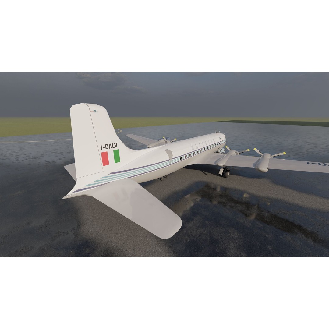 Douglas DC-3 and DC-4 3D Model – High Poly Aircraft with Interior, FBX/OBJ - View 17