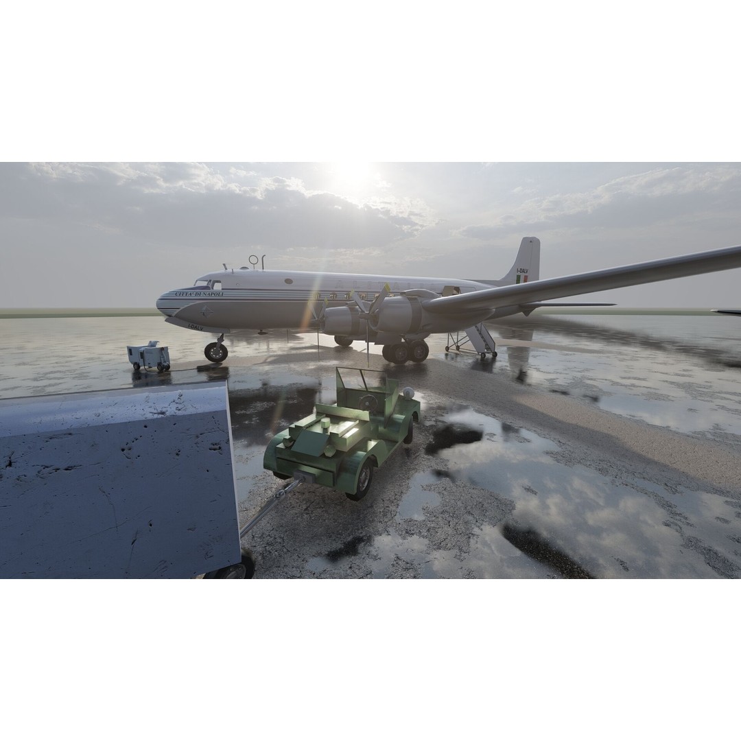 Douglas DC-3 and DC-4 3D Model – High Poly Aircraft with Interior, FBX/OBJ - View 20