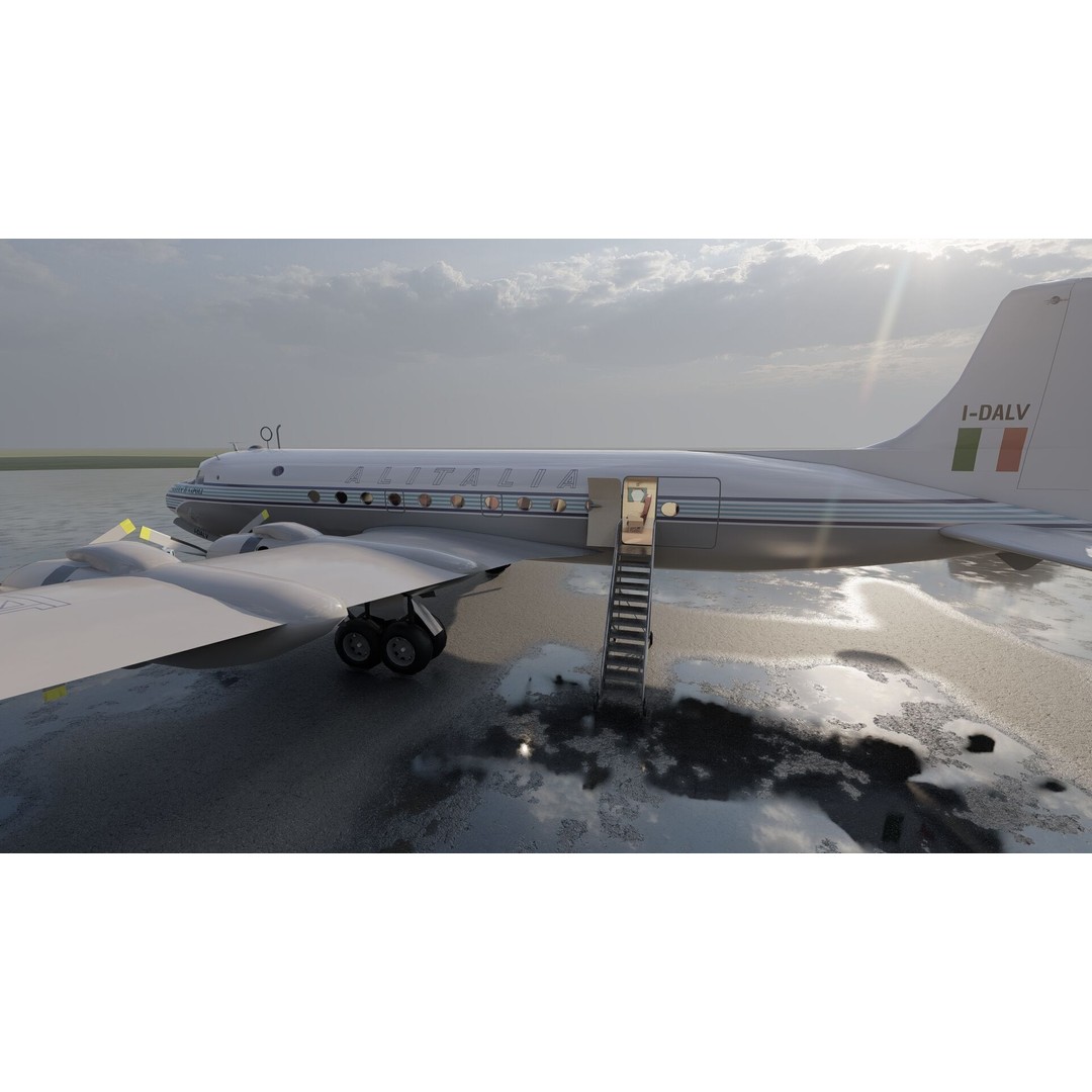 Douglas DC-3 and DC-4 3D Model – High Poly Aircraft with Interior, FBX/OBJ - View 21