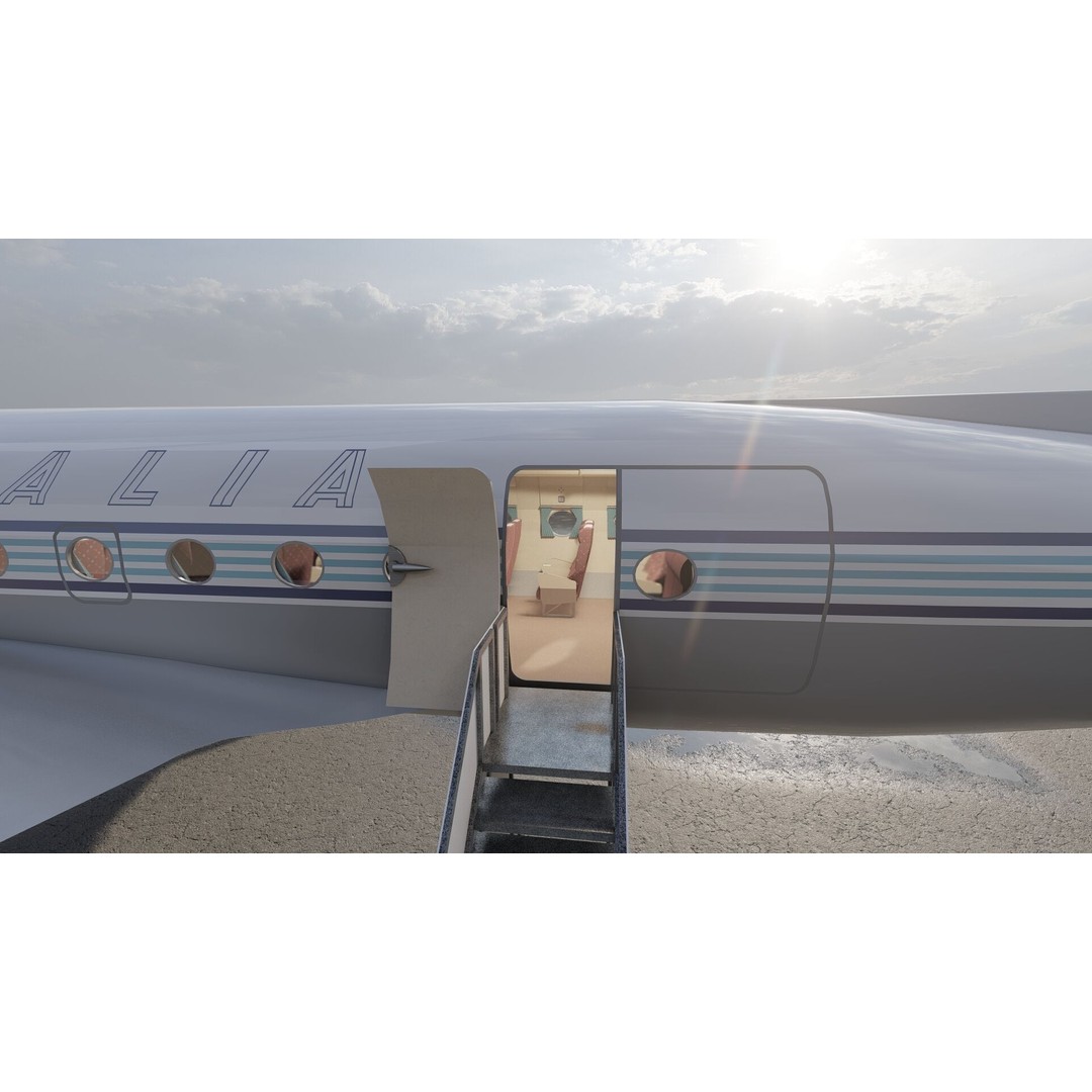 Douglas DC-3 and DC-4 3D Model – High Poly Aircraft with Interior, FBX/OBJ - View 22