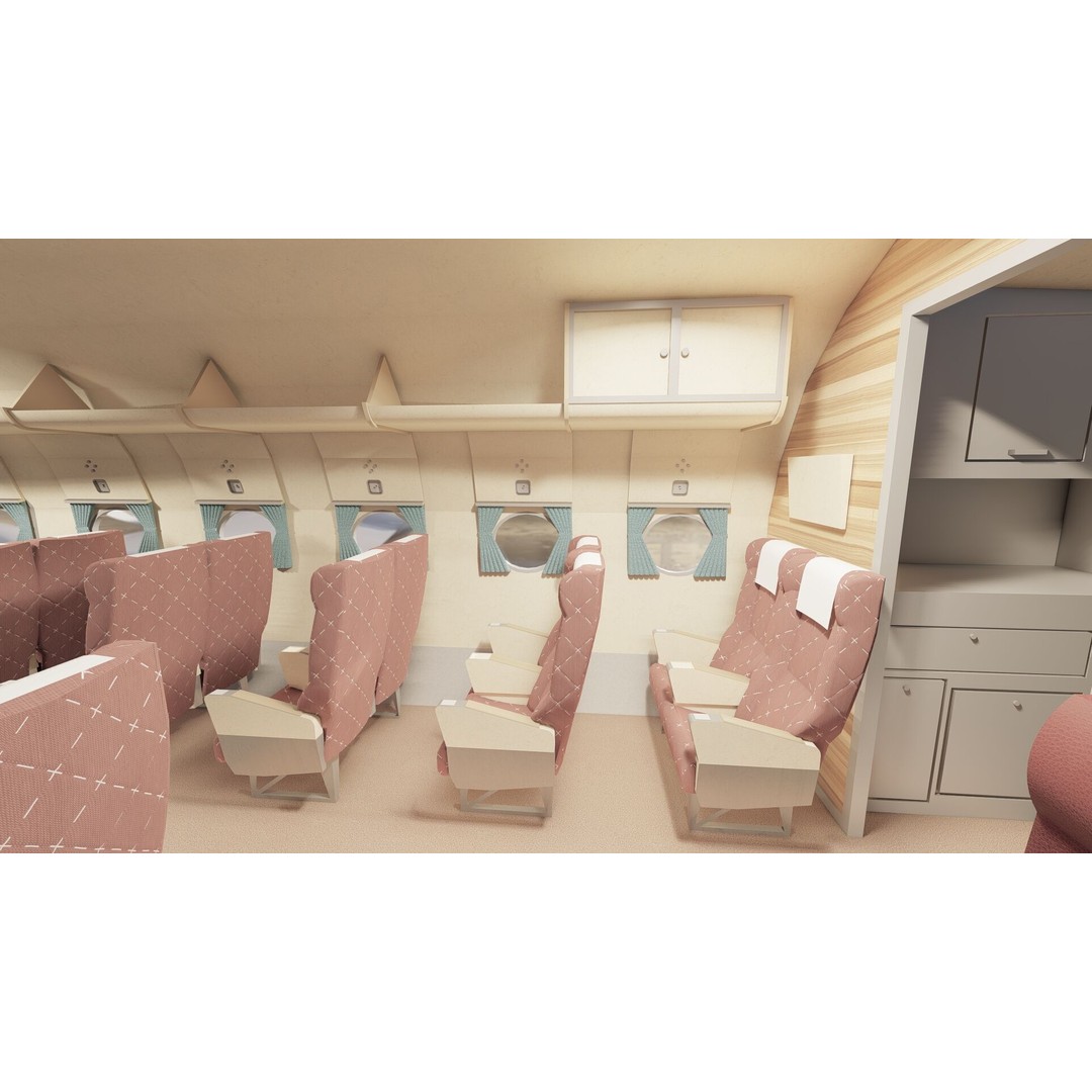 Douglas DC-3 and DC-4 3D Model – High Poly Aircraft with Interior, FBX/OBJ - View 23