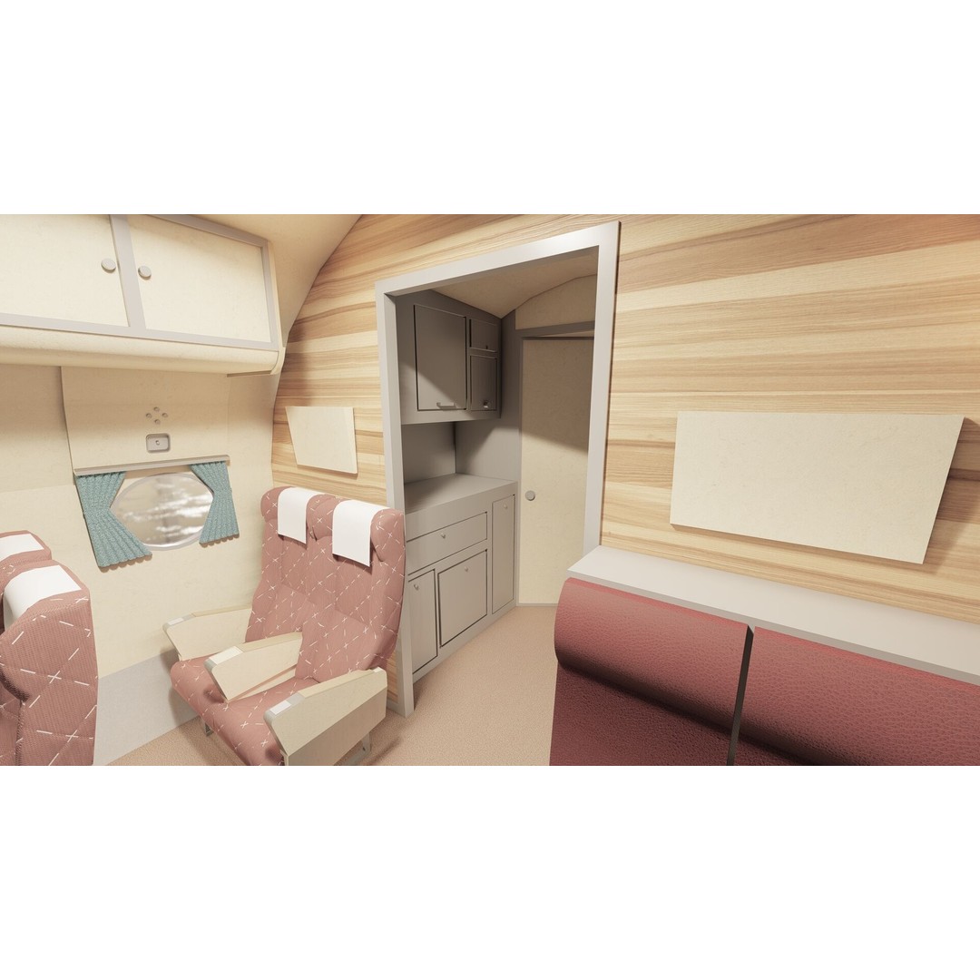 Douglas DC-3 and DC-4 3D Model – High Poly Aircraft with Interior, FBX/OBJ - View 24